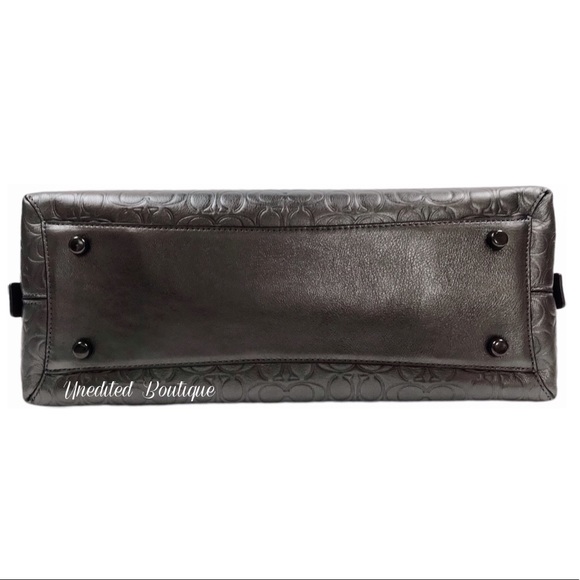 COACH Quinn Signature Leather Satchel, Gunmetal - Picture 5 of 9